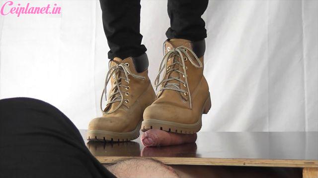 Aballs And Cock Crushing Sexbomb – CBTrample – Rider Alina Tramples Deep Footprints Into Her Slaves Cock And Balls With Her Timberlands