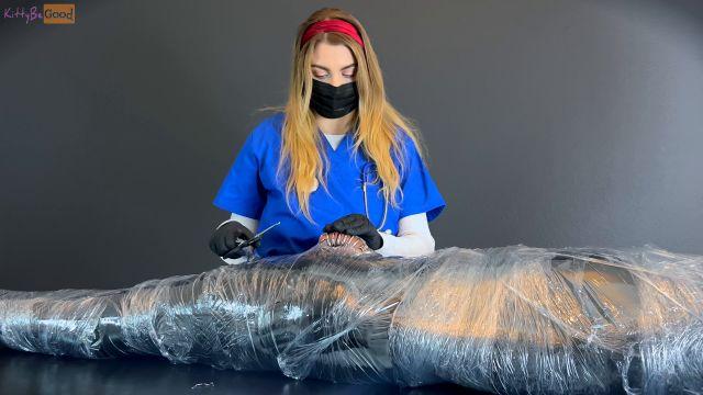 Kittybegood – Mistress KBG – Mummified Patient Gets Milked In Chastity By Nurse Kitty