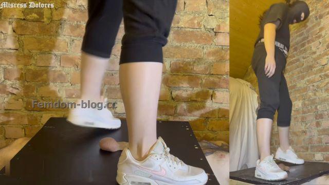 Mistress Dolores Destroyed under my Cruel Nike Air Max 90 SEXY LEGS version